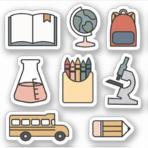 Zurück zum Schulplaner-Stickers-Bus-Crayon-Buch