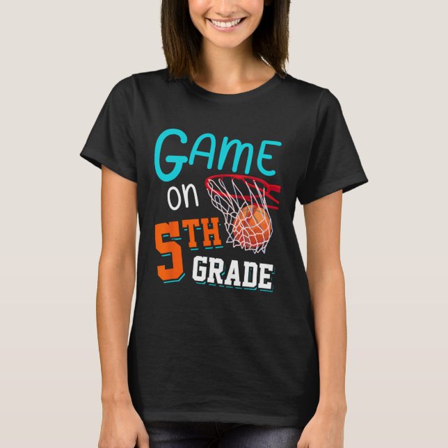 Zurück zum Schulspiel auf der 5. Klasse Spaß Baske T-Shirt (Vorderseite)