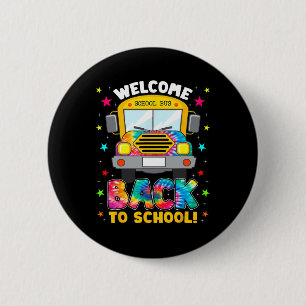 Zurück zum Schulunterricht Outfit School Busfahrer Button