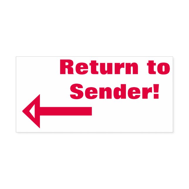 "Zurück zum Sender!" Briefmarke Permastempel (Design)