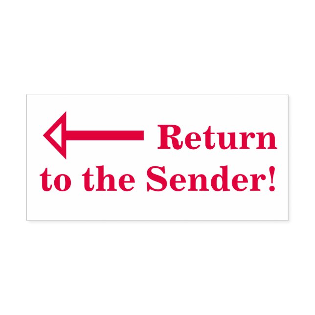 "Zurück zum Sender!" Briefmarke Permastempel (Design)