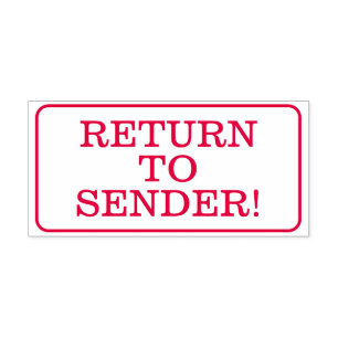 "ZURÜCK ZUM SENDER!" Briefmarke Permastempel