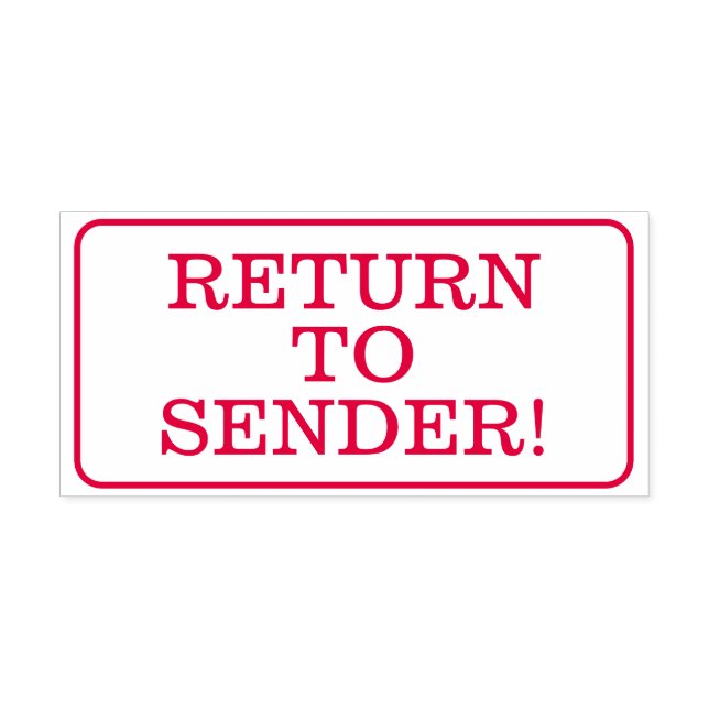 "ZURÜCK ZUM SENDER!" Briefmarke Permastempel (Design)