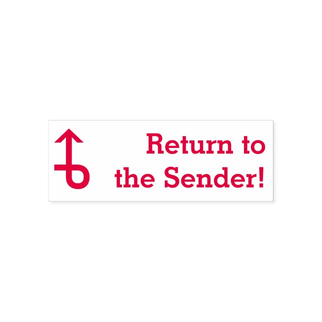 "Zurück zum Sender!" Briefmarke Permastempel (Design)