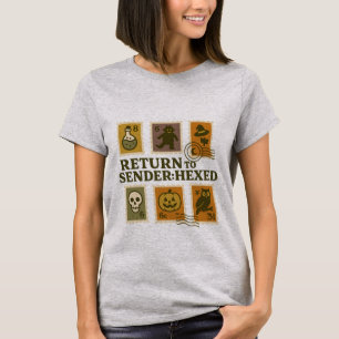Zurück zum Sender: Hexed Halloween-Briefmarke-T - T-Shirt