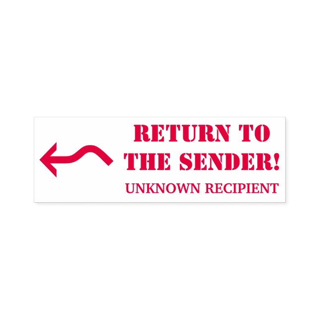 "Zurück zum Sender!" "UNBEKANNTER EMPFÄNGER" Permastempel (Design)