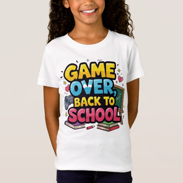 Zurück zum T - Shirt der Schule | Funny Gamer (Vorderseite)