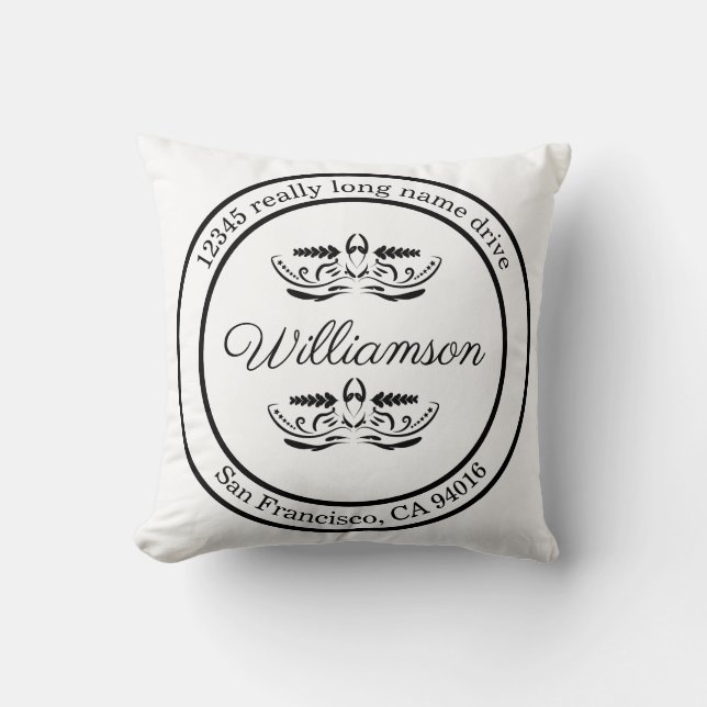 Zurück zur Adresse personalisierter Pillow Kissen (Vorderseite)