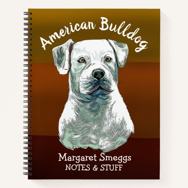 Zurück zur amerikanischen Bulldog-Notebook-Schule Notizbuch (Vorderseite)