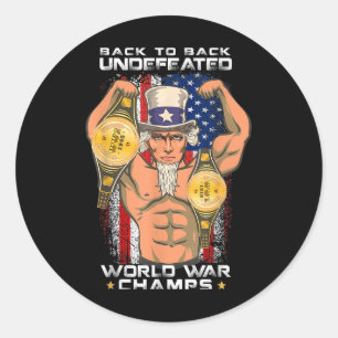 Zurück zur Besiegung des Weltkriegs Uncle Sam Runder Aufkleber