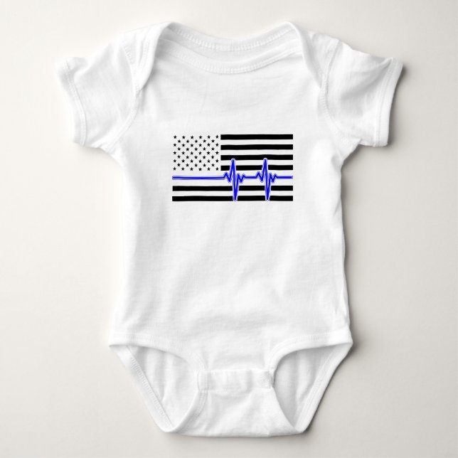 Zurück zur blauen amerikanischen Flagge Baby Strampler (Vorderseite)
