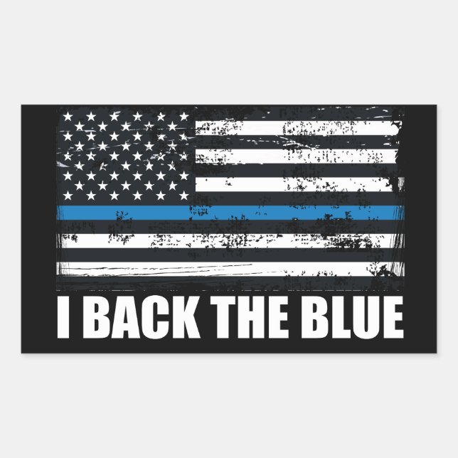 Zurück zur blauen Linie USA Flag MAGA WWG1WA Rechteckiger Aufkleber (Vorderseite)