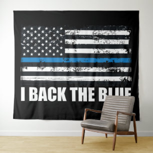 Zurück zur blauen Linie USA Flag MAGA WWG1WA Wandteppich