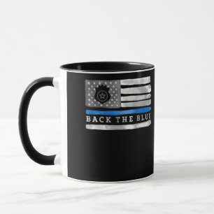 Zurück zur Blue Thin Blue Line American Flag Polic Tasse