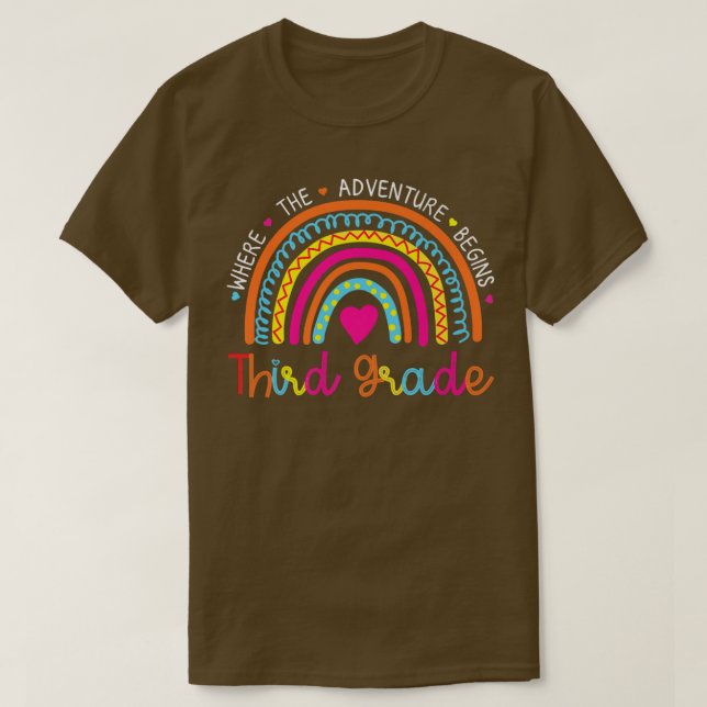 Zurück zur dritten Schule, wo das Abenteuer T-Shirt (Design vorne)