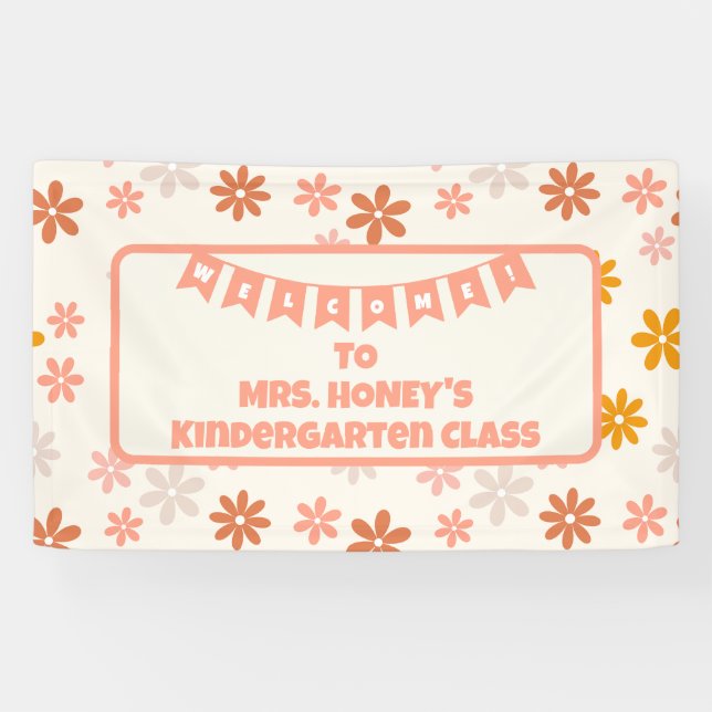 Zurück zur Klassenlehrerin Boho Retro Banner (Horizontal)