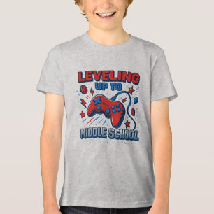 Zurück zur Mittelschule Video Gamer Boy Girl Tri-Blend Shirt