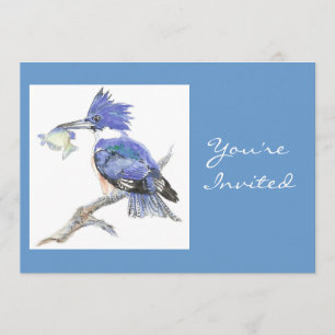 Zurück zur Natur, Kingfisher, Bird , Geburtstagspa Einladung