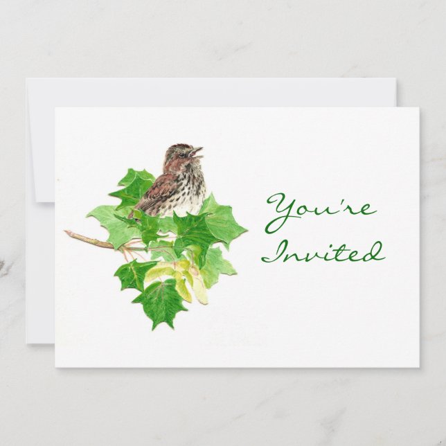 Zurück zur Natur, Sparrow, Vogel, Wildnis Einladung (Vorderseite)
