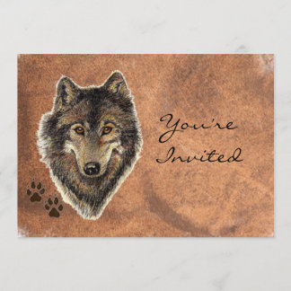 Zurück zur Natur, Wolf, Tier zum Geburtstag einlad Einladung