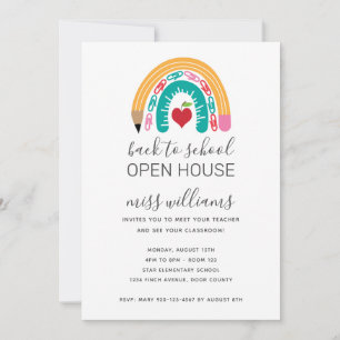 Zurück zur Open House Rainbow-Einladung Einladung