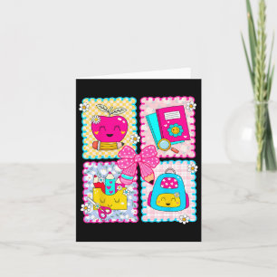 Zurück zur Preppy Coquette Pencil Bow Lehrerin Karte