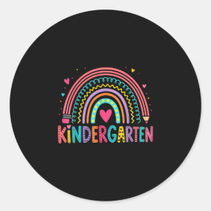 Zurück zur Regenbogen-Schule im Kindergarten für L Runder Aufkleber
