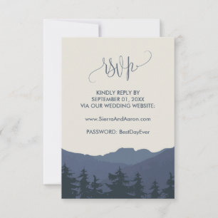 Zurück zur RSVP-Karte für die Hochzeitswebseite de RSVP Karte
