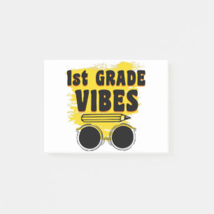 Zurück zur Schule 1. Klasse Vibes Shirt Erster Tag Post-it Klebezettel