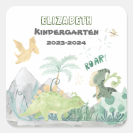 Zurück zur Schule 2023 Personalisierter Niedlicher Quadratischer Aufkleber