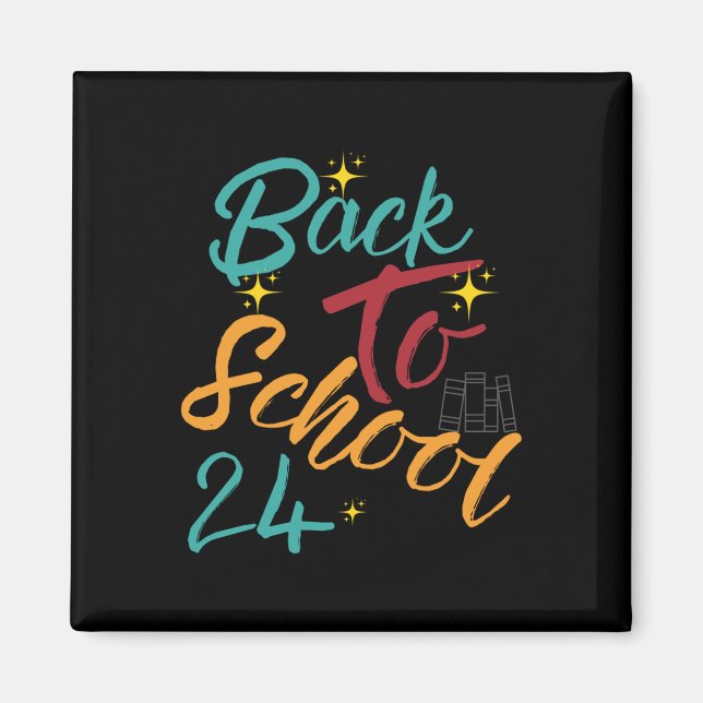 Zurück zur Schule 2024 Klassisches T-kurz Design Magnet (Vorne)