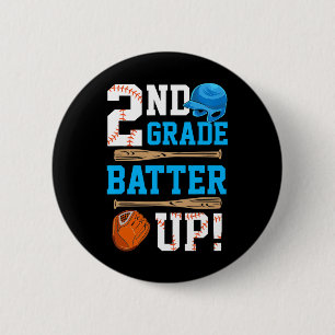 Zurück zur Schule 2. Klasse Batter Up Baseball Ers Button