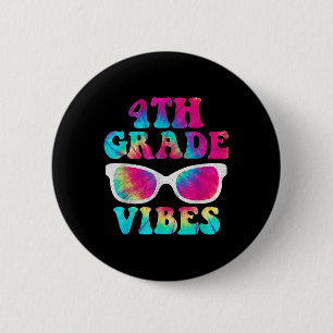 Zurück zur Schule 4. Klasse Vibes Shirt Erster Tag Button