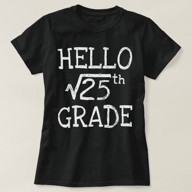 Zurück zur Schule 5th Grade Square Wurzel von 25 M T-Shirt (Design vorne)
