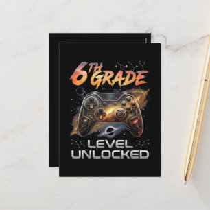 Zurück zur Schule 6. Klasse Gamer Erster Schultag Feiertagspostkarte