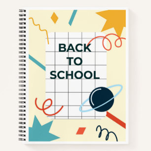 Zurück zur Schule Abstraktes Notizbuchcover mit Pl Notizbuch