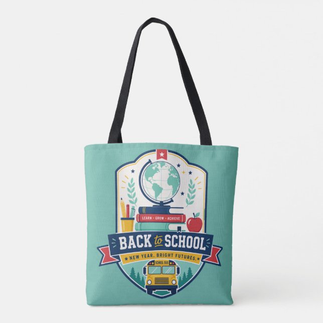 Zurück zur Schule-Abzeichen-Design Tasche (Rückseite)