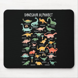 Zurück zur Schule Arten von Dinosauriern Alphabet Mousepad