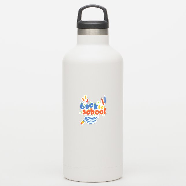 Zurück zur Schule Aufkleber (Wasserflasche)