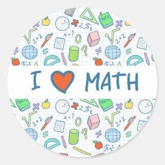 Zurück zur Schule: Aufkleber "I Liebe Mathematik"