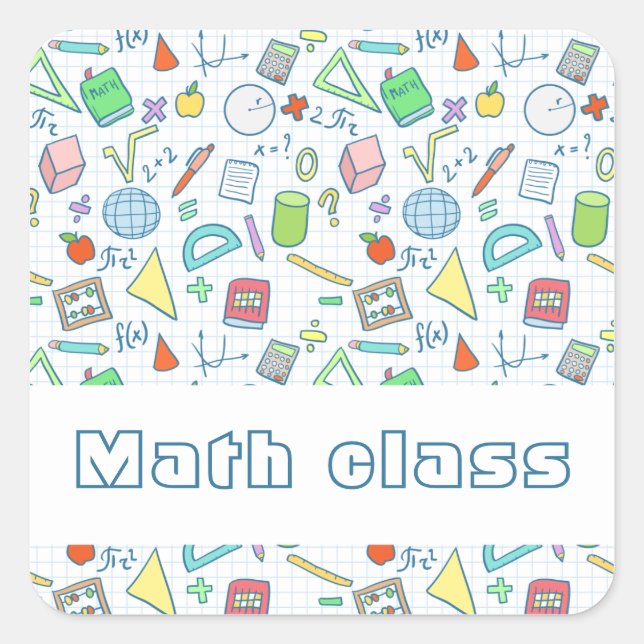 Zurück zur Schule: Aufkleber "Mathe class" (editie (Vorderseite)