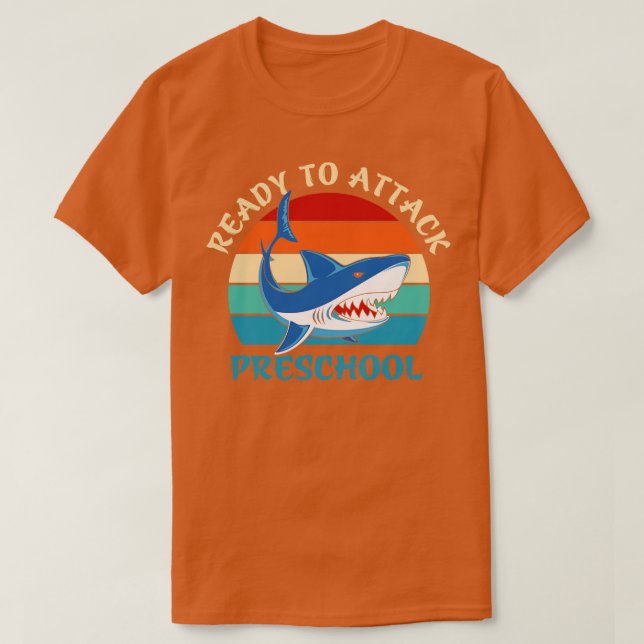 Zurück zur Schule, bereit, die Vorschule anzugreif T-Shirt (Design vorne)