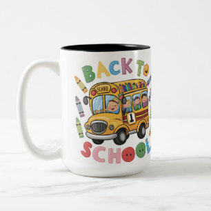 Zurück zur Schule: Bereit für ein neues Abenteuer Zweifarbige Tasse