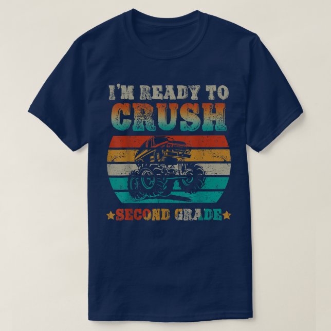 Zurück zur Schule, bereit, Monster der zweiten Kla T-Shirt (Design vorne)