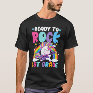 Zurück zur Schule Bereit zu Rocken 1. Klasse Gitar T-Shirt