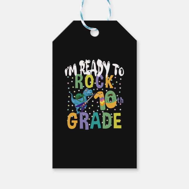 Zurück zur Schule bin ich bereit, den 10. Klasse D Geschenkanhänger (Vorderseite)