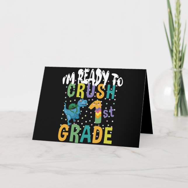 Zurück zur Schule bin ich bereit, den ersten Grad  Dankeskarte (Vorderseite)
