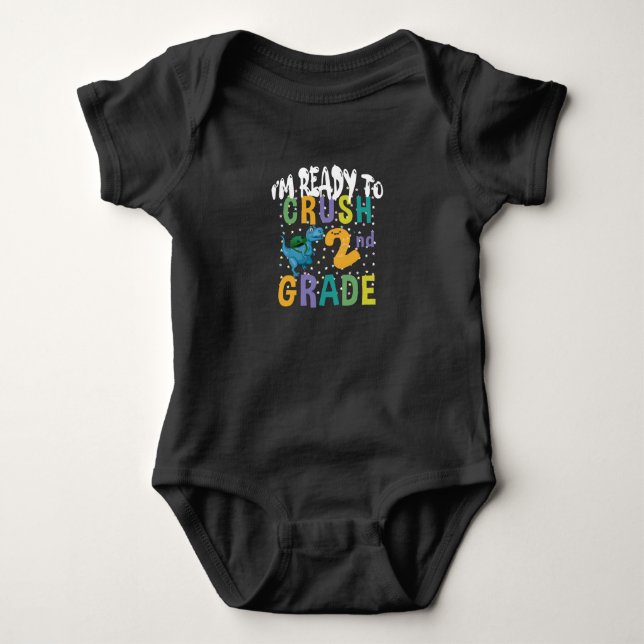 Zurück zur Schule bin ich bereit, den zweiten Grad Baby Strampler (Vorderseite)