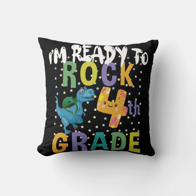 Zurück zur Schule bin ich bereit für Rock 4. Klass Kissen (Vorderseite)