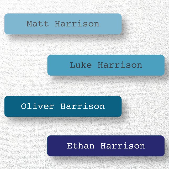 Zurück zur Schule Blauer farbiger Junge Typisierte Etiketten (Von Creator hochgeladen)